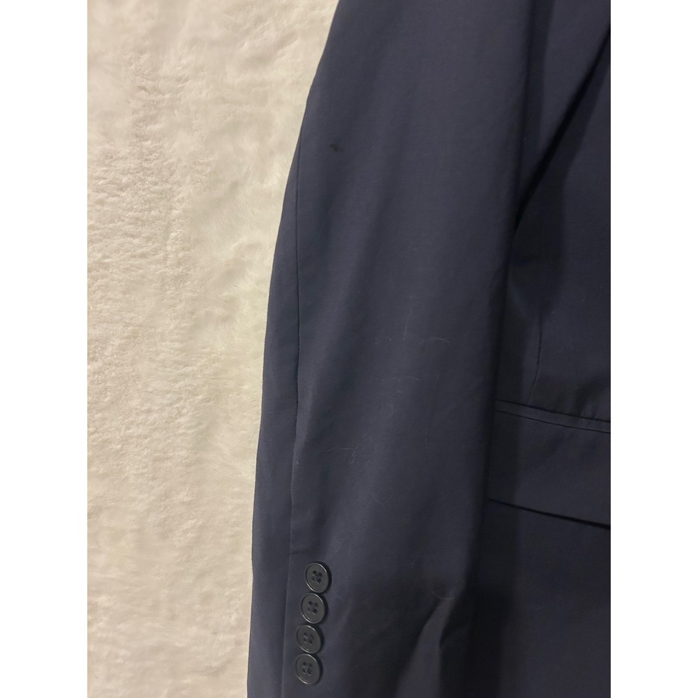 Calvin Klein Mens Navy Blue Wool Blend Stretch Two Button Blazer Sport Coat 40S - Picture 3 of 6